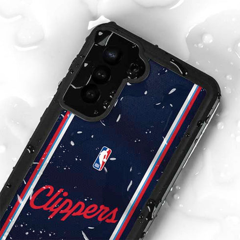 NBA Los Angeles Clippers Distressed Red Galaxy S24 Plus Waterproof Case